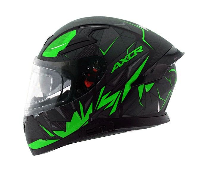 AXOR Apex Hunter Black Neon Green Full Face Helmet 
